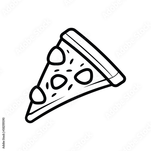 Pizza Outline Icon - fast food - EPS Vector