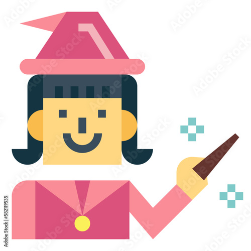 witch flat icon style