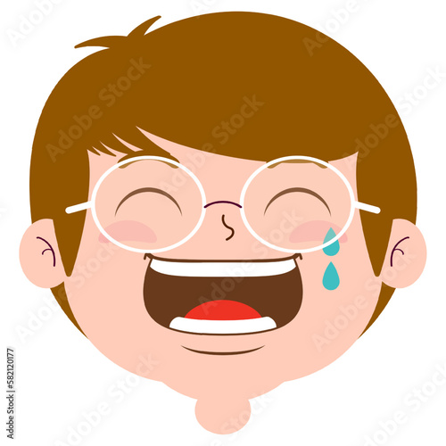 boy laughing face cartoon cute