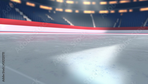Hockey ice rink sport arena empty field - stadium (Created Using Generative AI) © maniacvector