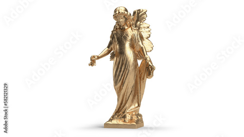 3d render bust gold isolated angel statue