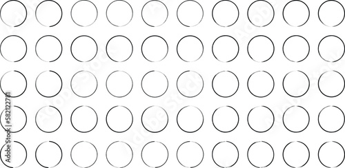 Grunge Circle Thin line black abstract shape 50 Set