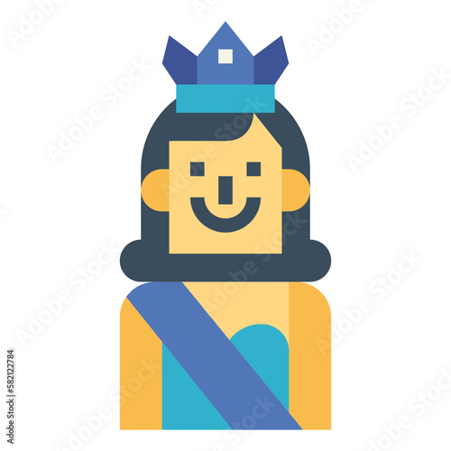 beauty pageant flat icon style