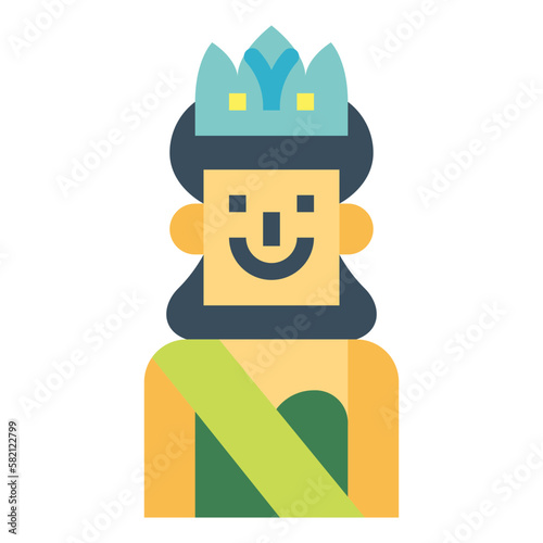 beauty pageant flat icon style