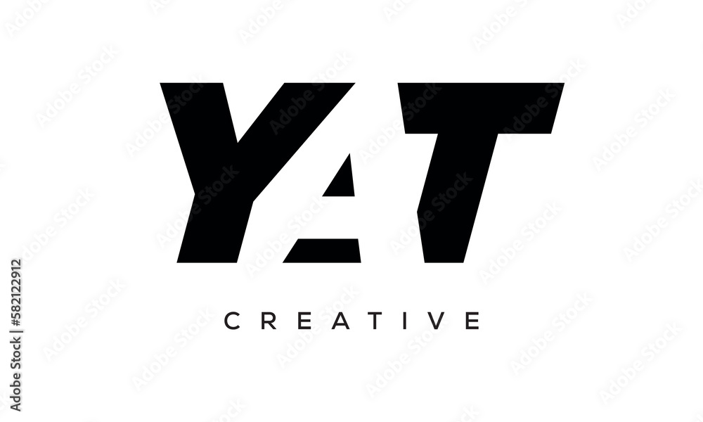 YAT letters negative space logo design. creative typography monogram vector YAT letters negative space logo design. creative typography monogram vector