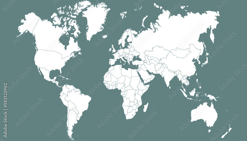 Poster World map. Silhouette map. Color modern vector map. – Wall Art ...