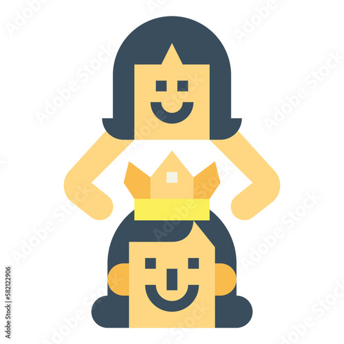 beauty pageant flat icon style