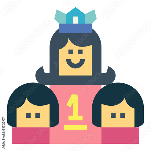 beauty pageant flat icon style