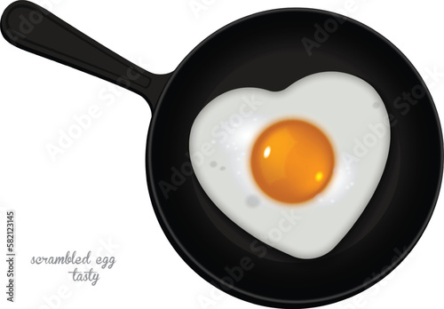 Scrambled eggs tasty. Highly realistic illustration.