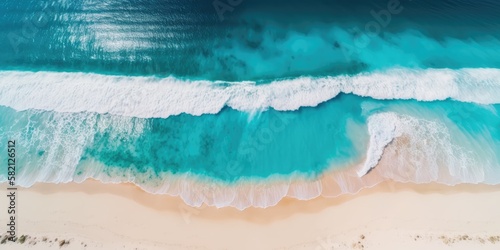Beautiful waves and beach, made with generative ai