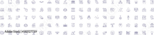 Marketing automation line icons signs set. Design collection of Automation, Marketing, Software, Strategy, Platform, Content, Campaign, Analyze outline concept vector illustrations
