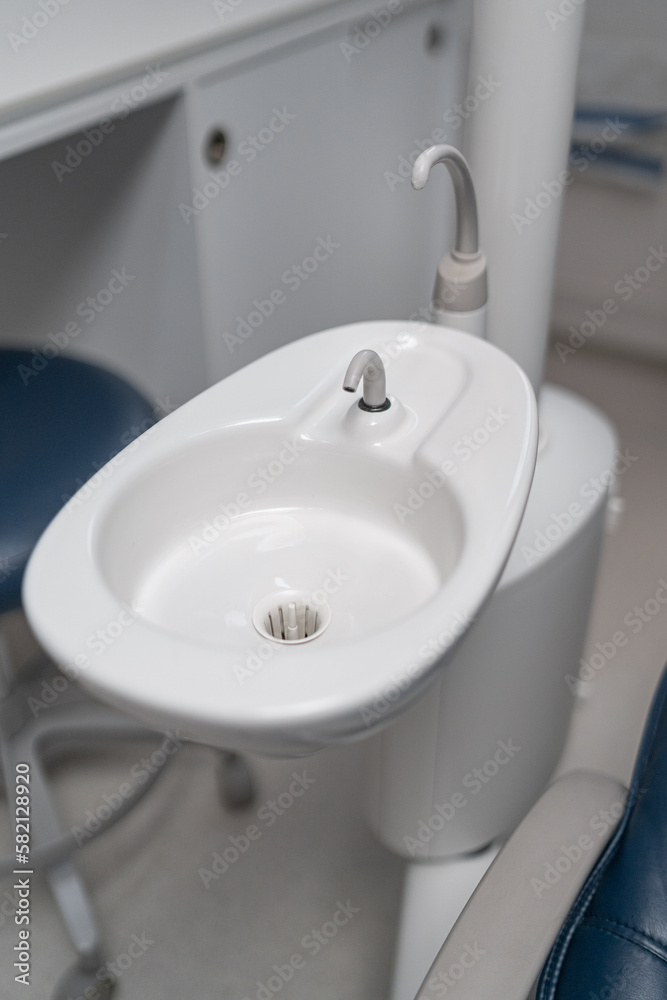 Fototapeta premium Dental spittoon. Dentist chair.