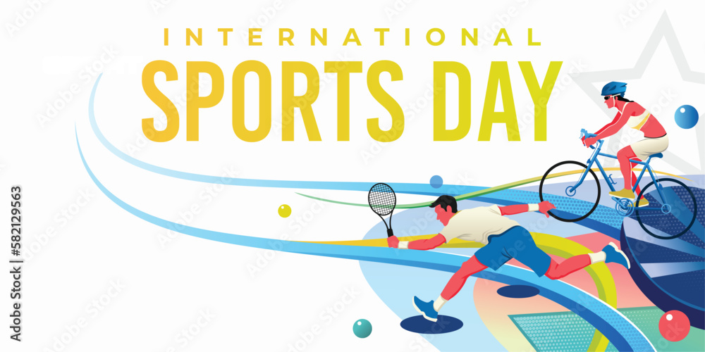 Sports Illustration Vector. Sports Day Illustration. Graphic Design for poster, banners, and flyer