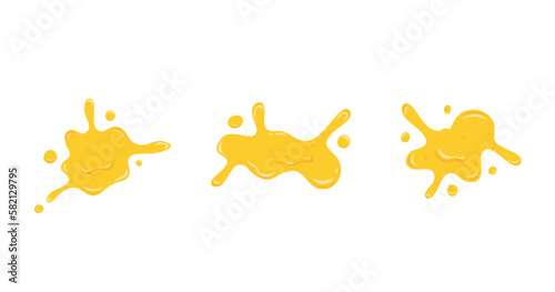 set yellow cheese liquid splatter splash illustration element decoration