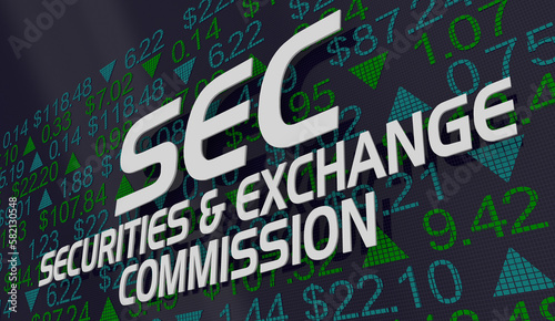 Obraz na plátně SEC Securities and Exchange Commission Stock Trade Regulation 3d Illustration