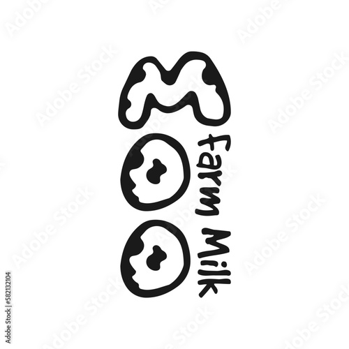 Farm Milk logotype. Eco food product logo. Vector illustration