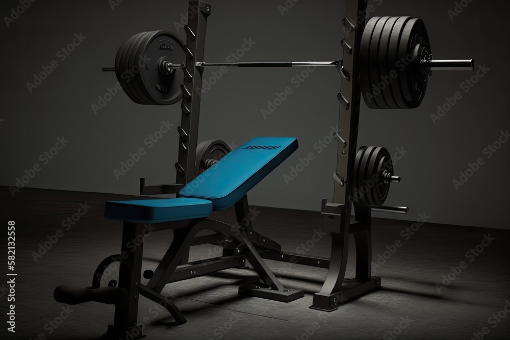 Bench press in empty gym