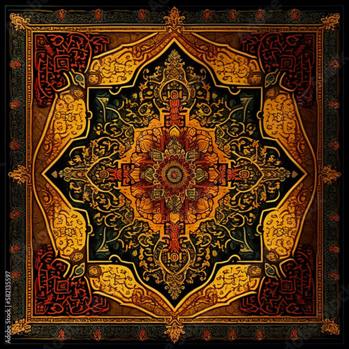 Illustration of a Persian rug. Generative AI.
