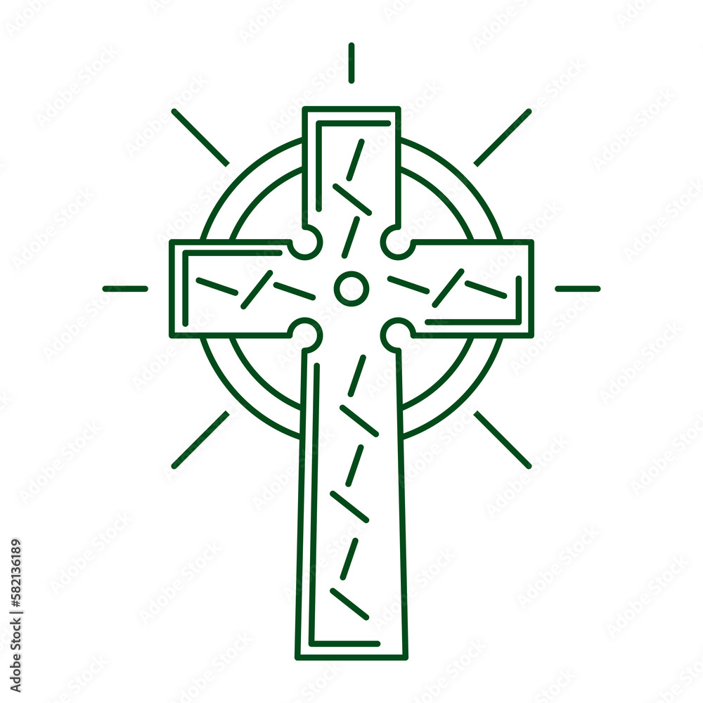 Celtic cross. Vector line icon isolated on white background Celtic cross. Vector line icon isolated on white background
