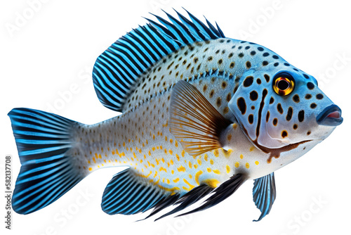 Tropical fish png - transparent background, exotic fish, isolated, generative ai