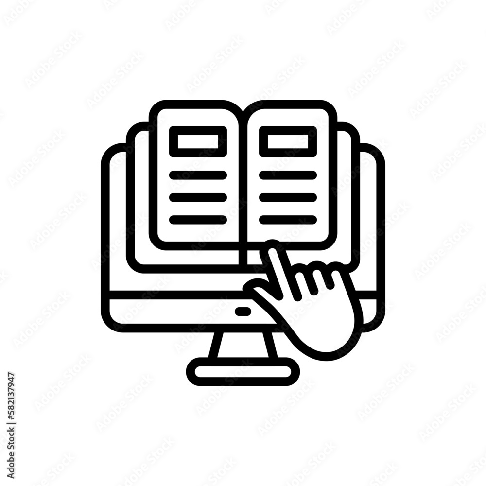 Online Reading icon in vector. illustration Online Reading icon in vector. illustration