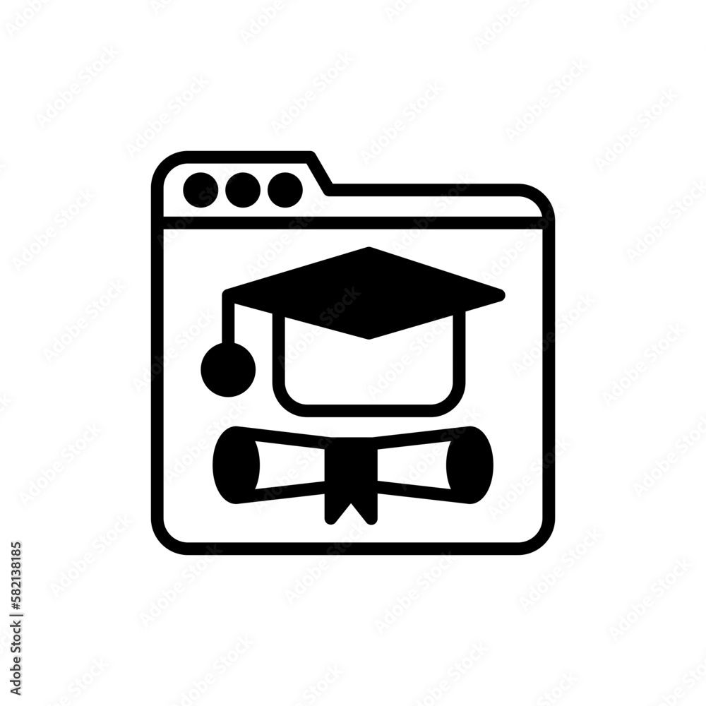 Online Graduation icon in vector. illustration Online Graduation icon in vector. illustration