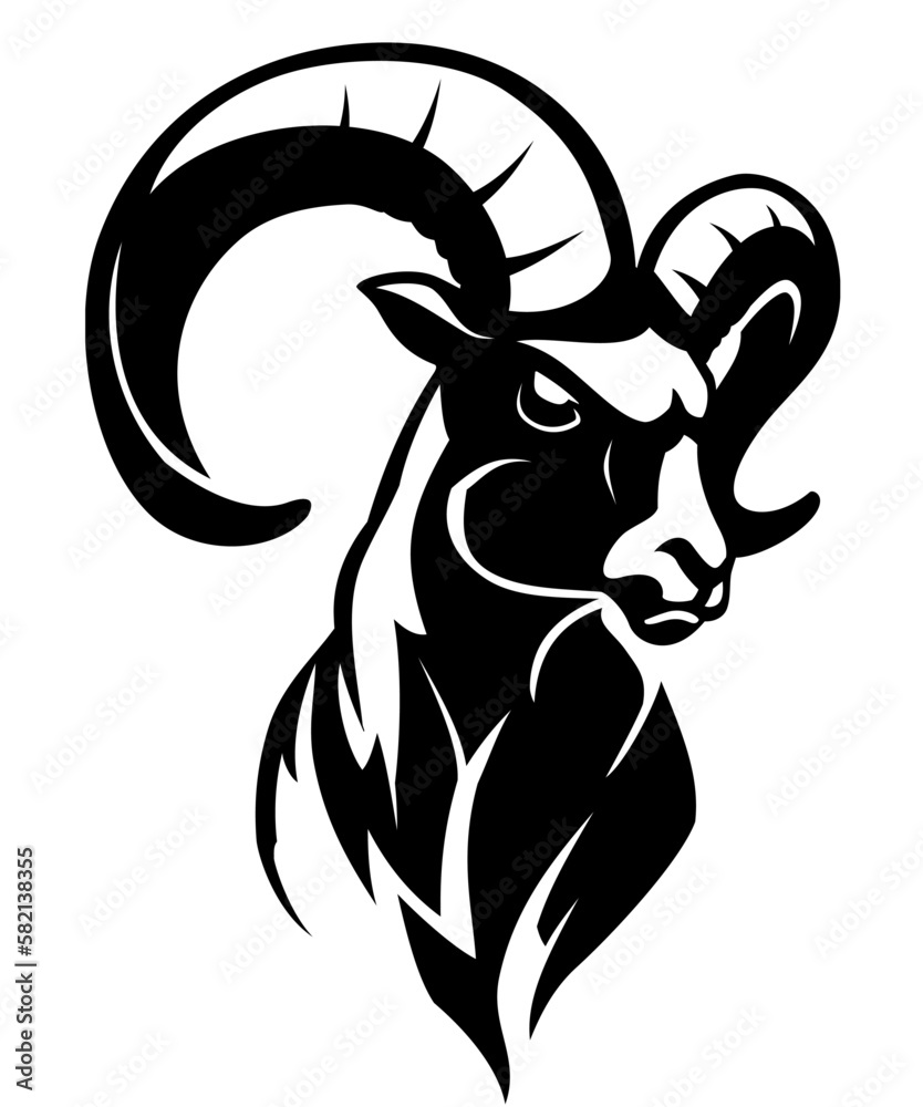 Ram Head, Tough Shadowed Illustration