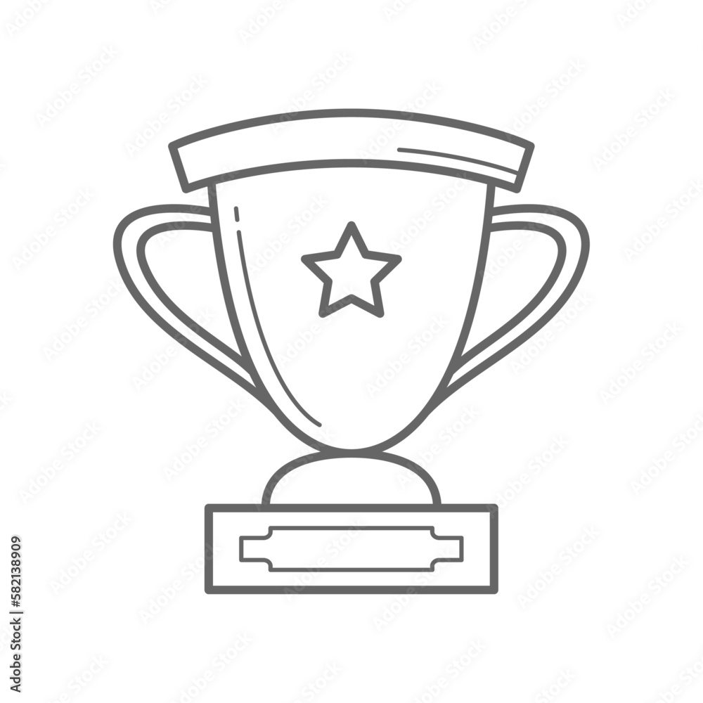 doodle trophy award icon, retro style doodle trophy award icon, retro style