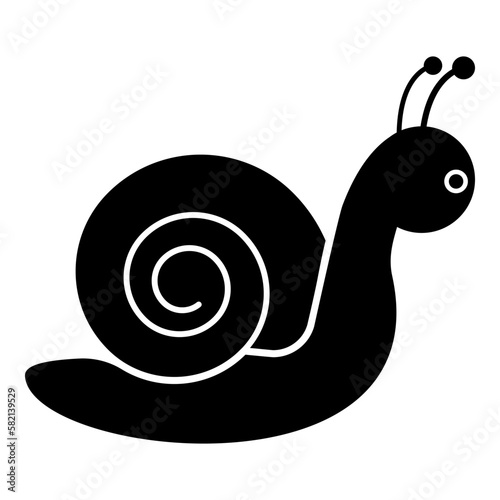 Snail mollusc icon black color vector illustration image flat style