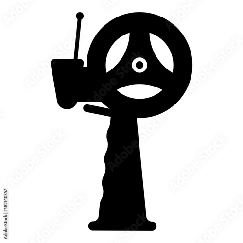 Dispenser with scotch tape adhesive for hand icon black color vector illustration image flat style