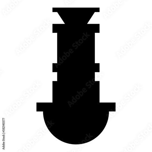 Siphon plumbing fixtures sewer drain under sink sewerage icon black color vector illustration image flat style
