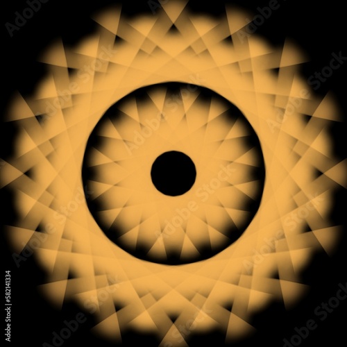 Modern circular geometric shapes pattern design in skin color on black background 