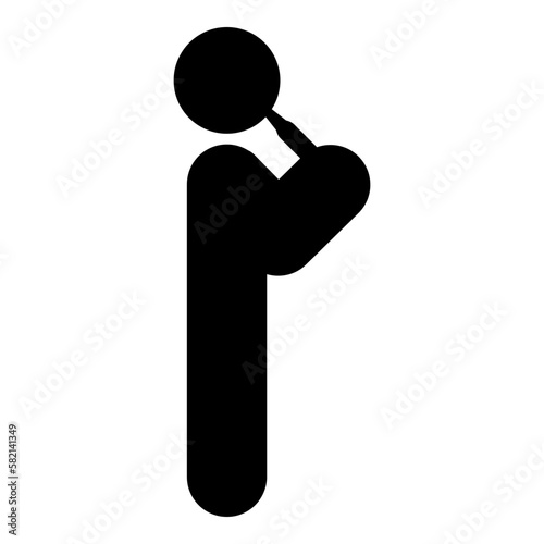 Man drinking alcohol from bottle of beer wine drunk people concept stick use beverage drunkard booze standing icon black color vector illustration image flat style