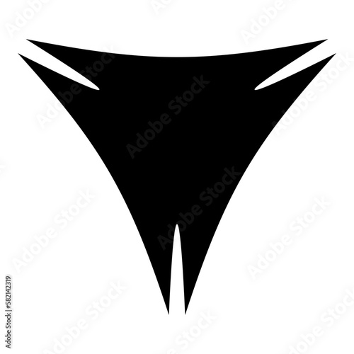 Triangle abstract shape for banner superhero sign icon black color vector illustration image flat style