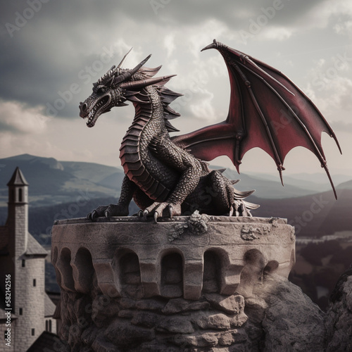 dragon on a castle © martin