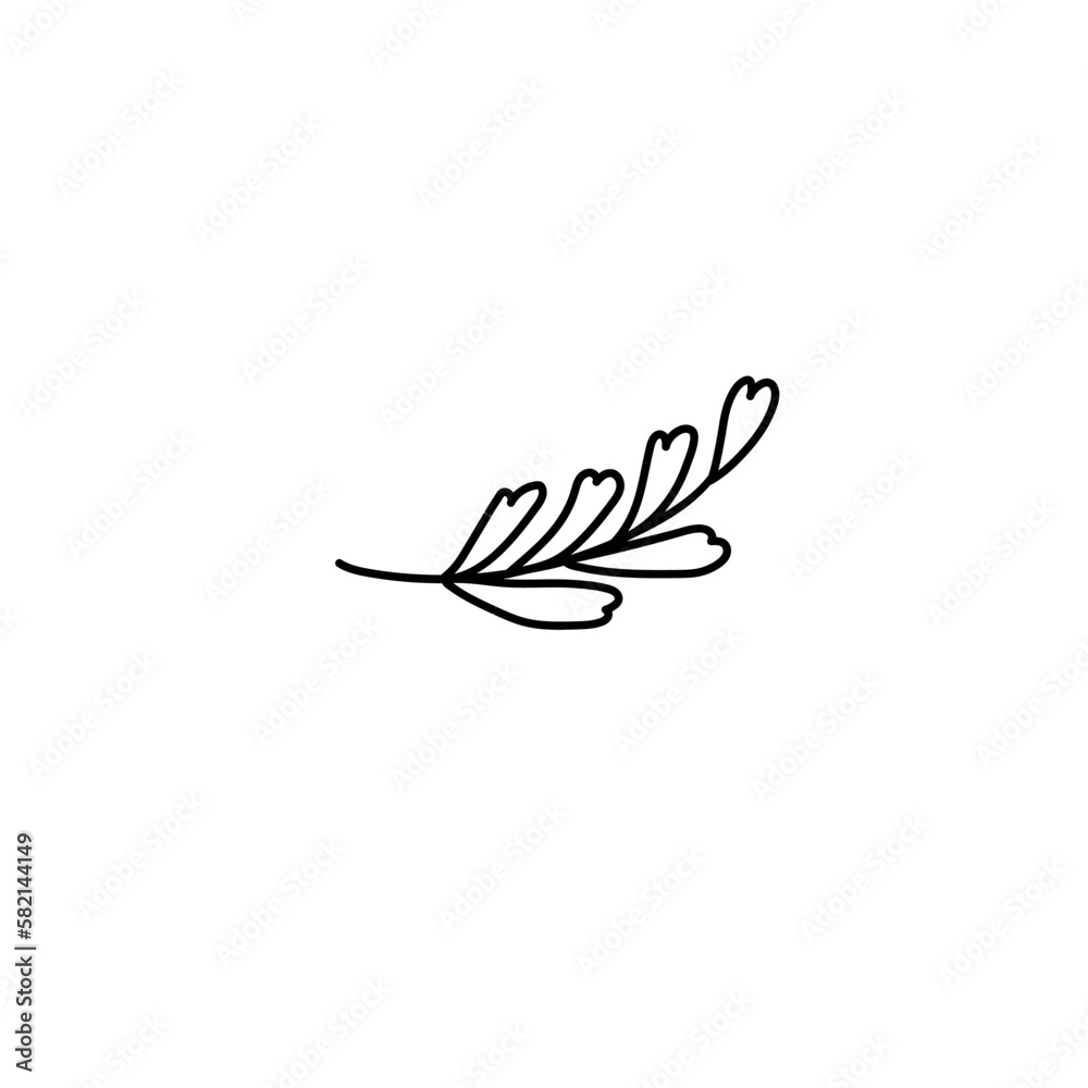 Leaves branch line art vector. Leaves branch line art vector.