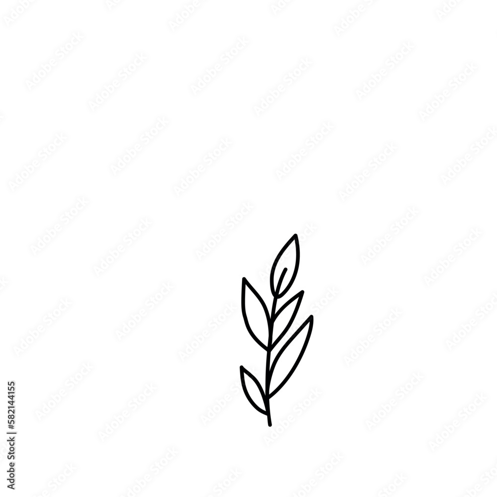 Leaves branch line art vector. Leaves branch line art vector.