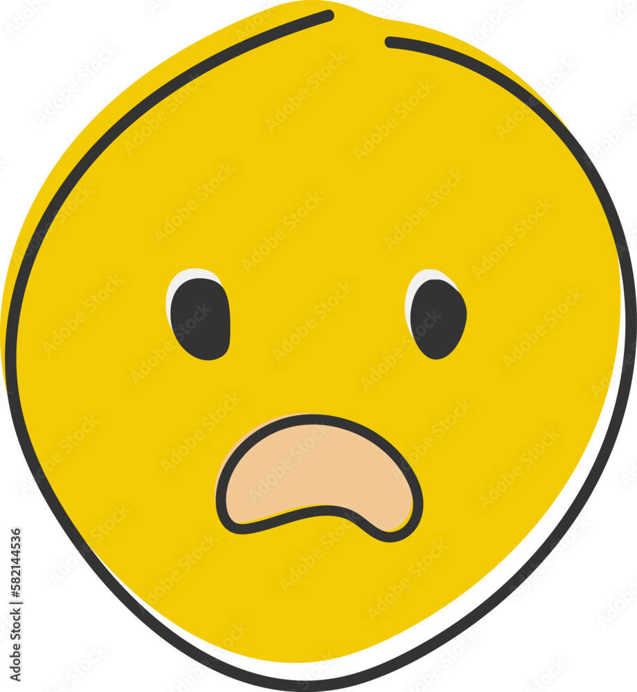 Astonished emoji. Shocked emoticon with gasping face. Hand drawn, flat style emoticon. Hand drawn, flat style emoticon. Astonished emoji. Shocked emoticon with gasping face. Hand drawn, flat style emoticon. Hand drawn, flat style emoticon.