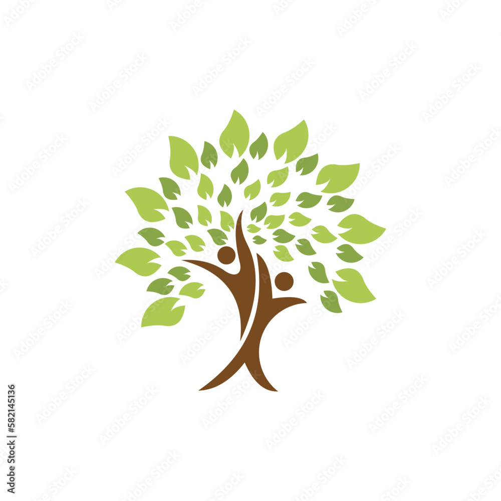 Human Tree Creative Concept Logo Design Template Human Tree Creative Concept Logo Design Template
