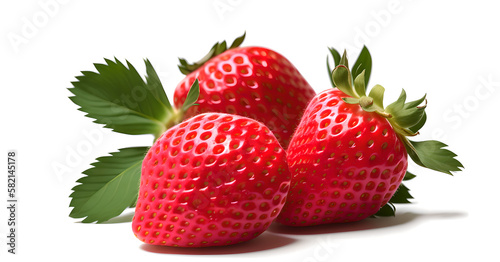 strawberry isolated on white background png. generative ai