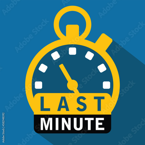 last minute, stopwatch, travel, vector illustration 