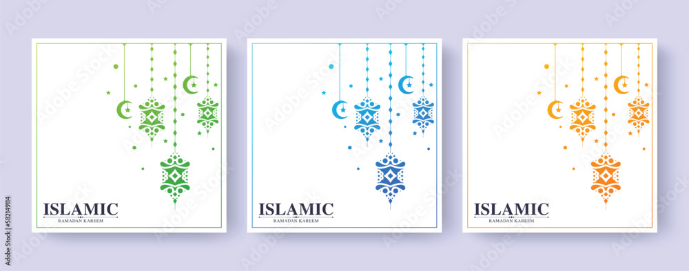 collection of colorful ramadan kareem backgrounds