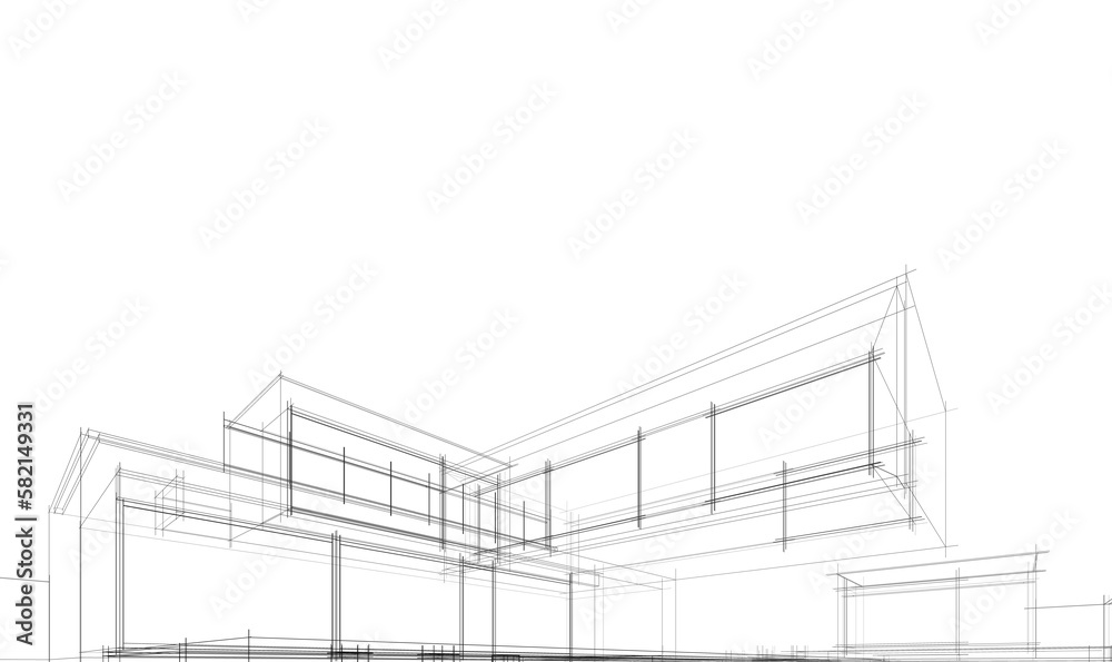 architectural 3d sketch of a house architectural 3d sketch of a house