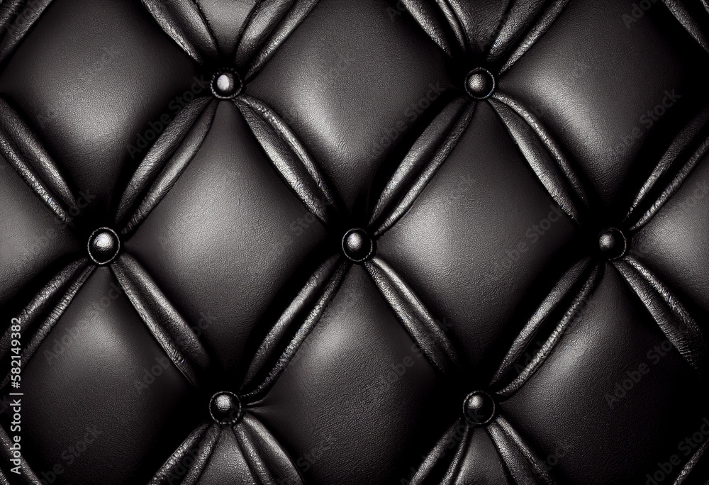 Obraz premium Grey dark luxury smooth shiny leather capitone background texture, for wallpaper or header.