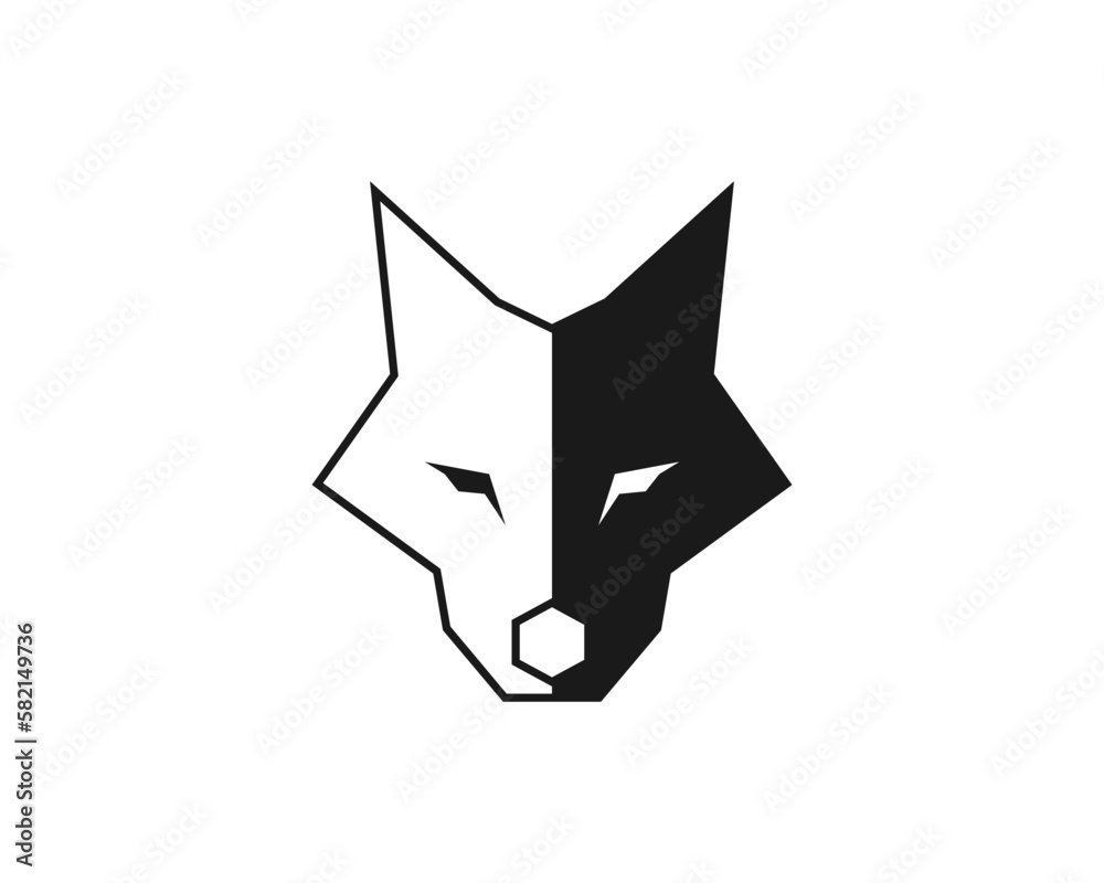 Wolf head black and white vector illustration logo Wolf head black and white vector illustration logo