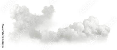 Horizontal dream fluffy clouds landscaped cut transparent backgrounds 3d illustration png
