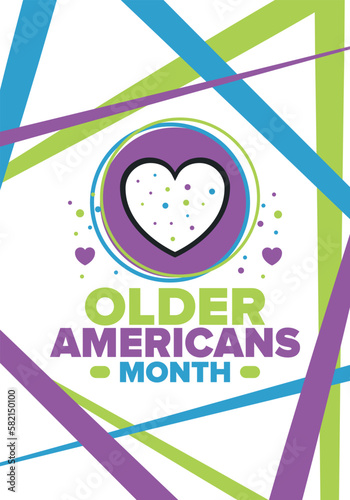 Older Americans Month. Celebrated in May in the United States. National Month of observance for Older Americans. Poster, card, banner and background. Vector illustration