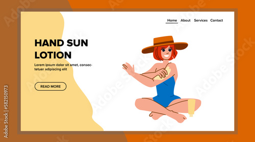 hand sun lotion vector