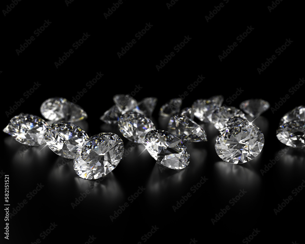 Sparkling Diamonds on Black Background Sparkling Diamonds on Black Background