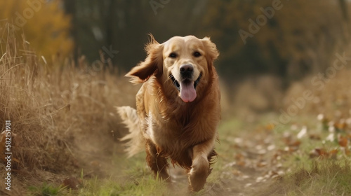 A_running_godlen_retriever_4k_Generated with Midjourney AI